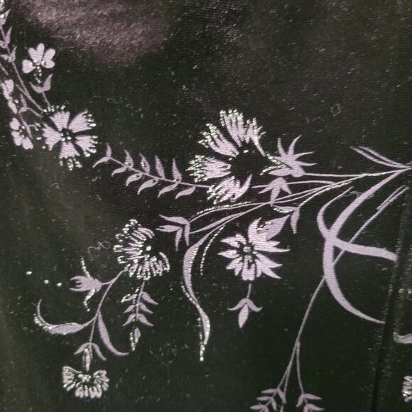 Vtg Y2k Whimsigoth Metallic Floral Velvet Halter Maxi Dress Plum CDC 8 - Picture 5 of 16